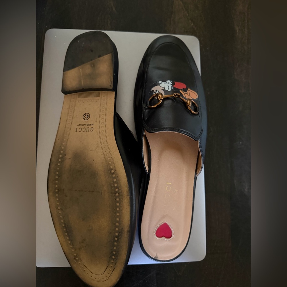 Women's Black Leather Loafers Mickey Mouse size 42 - Picture 4 of 6